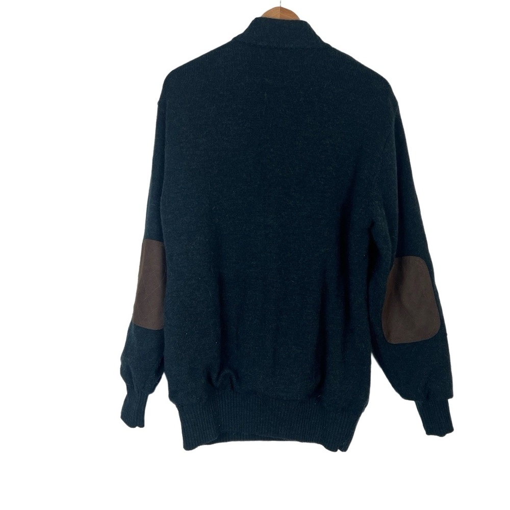 Orvis Mens Quarter‎ Zip Sweater Medium Green Faux Suede Patches Outdoorsy Wool - Picture 8 of 10